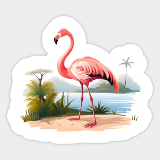 Cool Flamingo Sticker